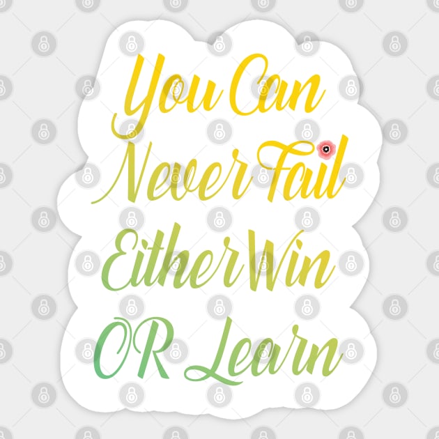 You Can Never Fail | Inspirational Quote Design Sticker by STUDIOVO